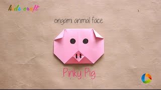 Diy Origami Animal Faces - Pig Kids Craft