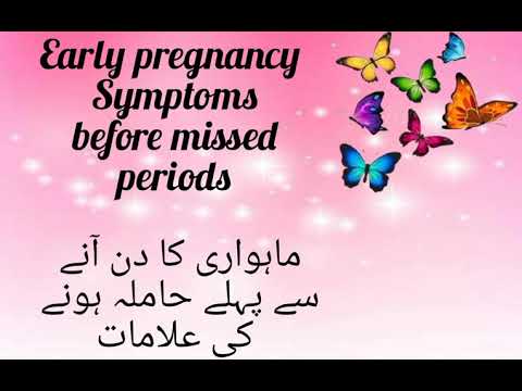 Early Pregnancy symptoms before missed periods ماہواری کا دن آنے سے پہلے حاملہ ہونے کی علامات #urdu