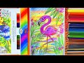 Как нарисовать ФЛАМИНГО цветными карандашами - ОБЗОР карандашей