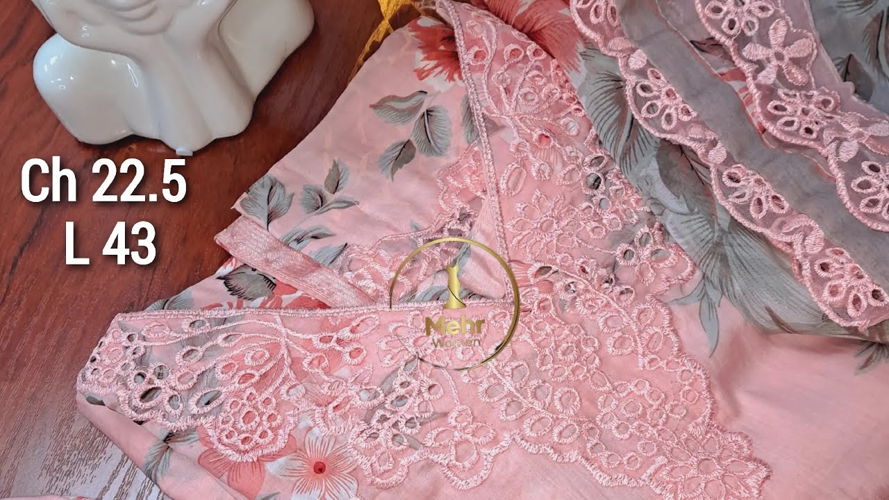 Embroidered 3pc | Ch 22.5 |  L 43 | @MEHR-28