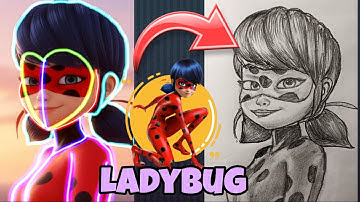 How to Draw Ladybug ♥️😍 from the animated series Miraculous #ladybug #drawing #howto 
