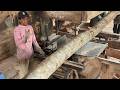 Coconut Tree Becomes 2x20 Blocks Fast Process with Modern Machine