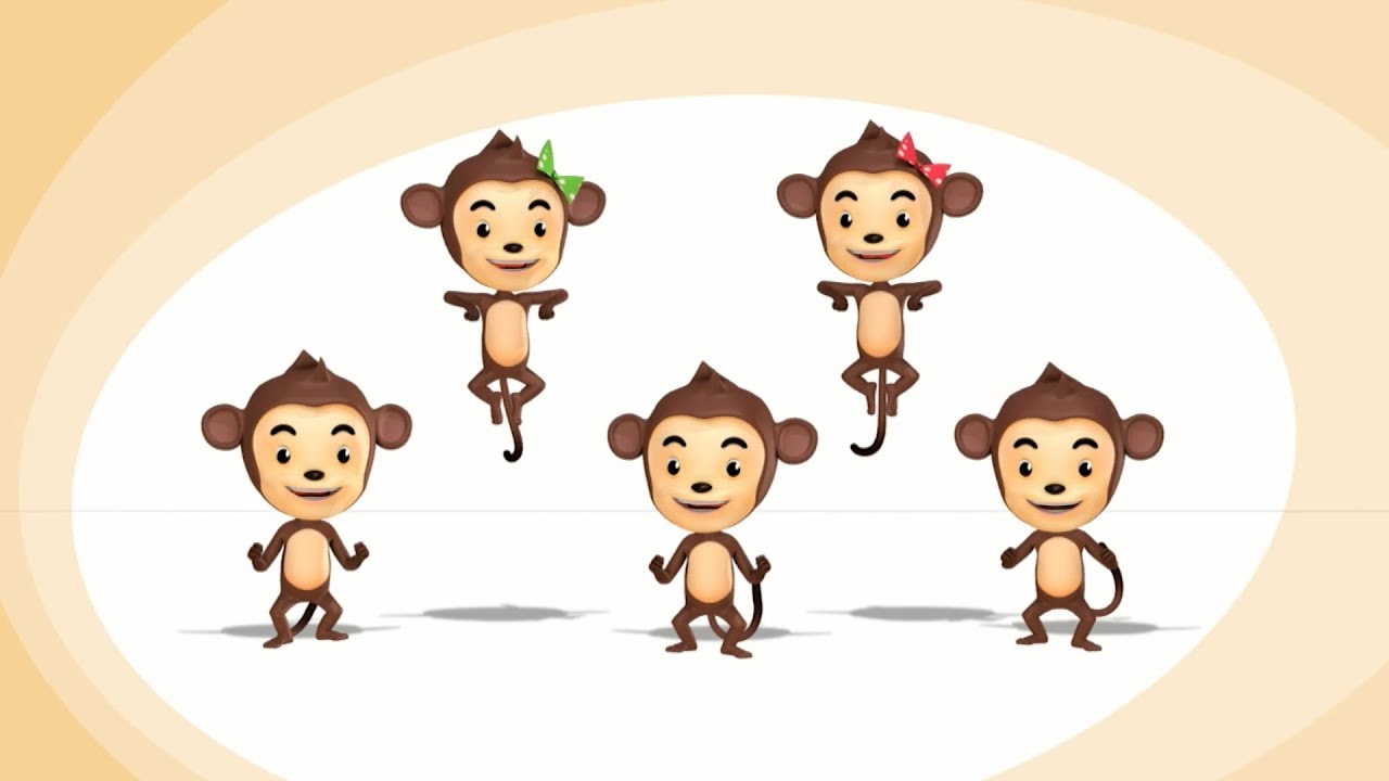 Five Little Monkeys | Nursery Rhymes and Kids Songs | Raggs TV - YouTube