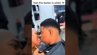 Nah this barber is wildin 💀 barber bites guy's lips