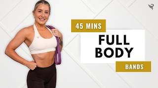 45 Min Full Body Resistance bands workout (Long Loop & Mini Band) No Repeats