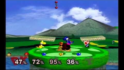 Super Smash Bros Melee Debug Menu Fun - Donkey Kong and Samus on 1-1 Adventure Mode