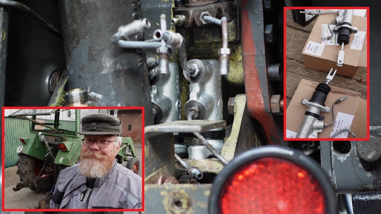 Fendt Farmer 108 LS -- Hauptbremszylinder ersetzen. Zusammenbau, Einstellung  Bremsanlage -- Teil 2