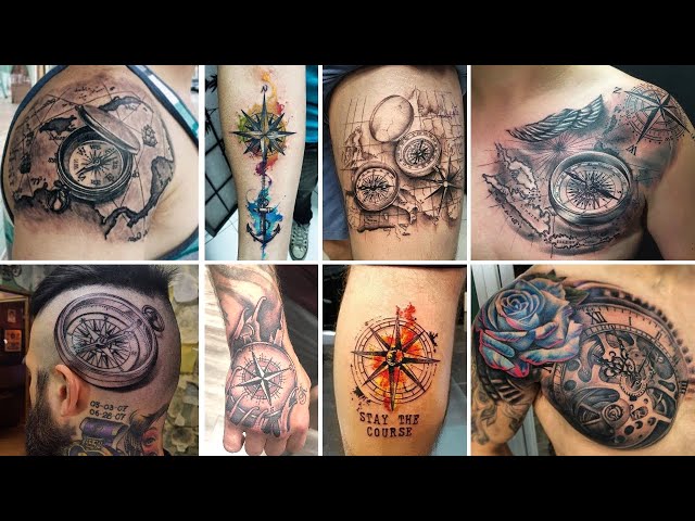 Most Stylish Compass Tattoos For Men 2023, Compass Tattoo For Boys 2023
