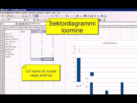 Open Office Calc sektordiagrammi loomine