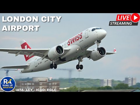 🔴 LIVE London City Airport ✈️ Swiss & ITA A220, BA & KLM Embraer E190, E2, Luxair Dash 8 & ATR