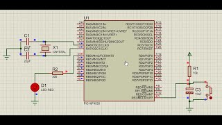 1 How To Blink LED By Using PIC18f4520,MPLAB,Proteus