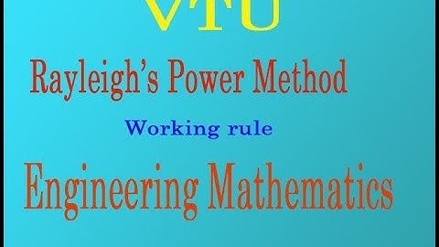 VTU Engineering Maths 1 Rayleigh
