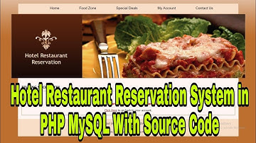 Hotel Restaurant Reservation System in PHP MySQL With Source Code
