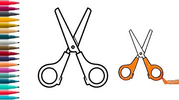 How To Draw Scissors ✂️ Step By step / Easy Scissors Drawing