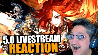BEST UPDATE TO EVER COME TO GENSHIN???!?!! (stream died at the end lol) | 5.0 Livestream Reaction