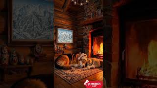🐶🐱 Pets Sleeping by the Fire 247🔥 ASMR Fireplace Sounds