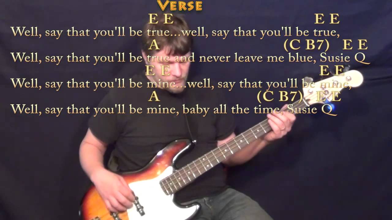 Suzie Q (CCR) Bass Guitar Cover Lesson with Chords/Lyrics YouTube