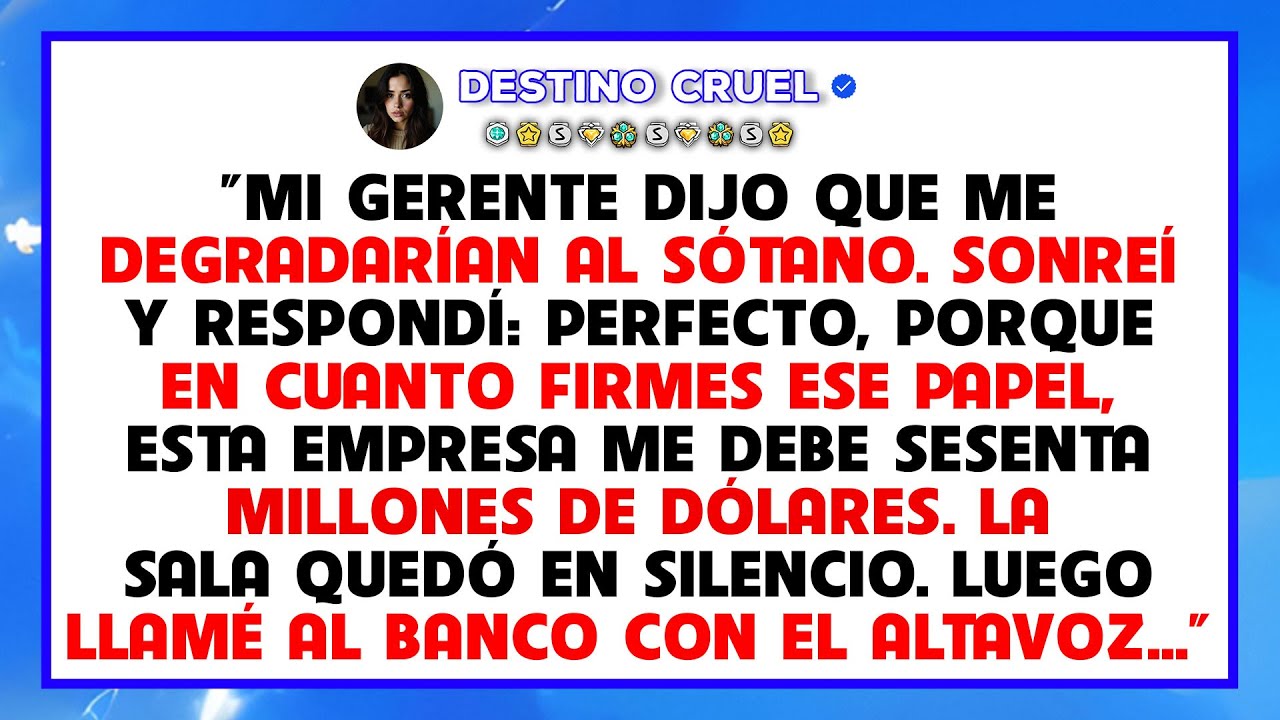 Planeaban degradarme, hasta que mi cláusula de bono de 60 millones los destruyó