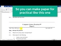 how to type question paper in ms word for practical note book