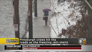 Pittsburgh Crews Hit The Roads As Freezing Rain Starts