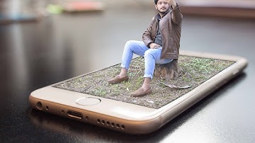 3d pop up on iphone image in photoshop very simple