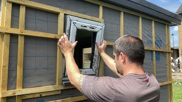 DIY garden room UPVC window installation