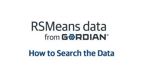 RSMeans Data Online: How to Search the data