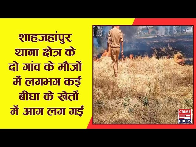 दो गांव के मौजों में लगभग कई बीघा के खेतों में लगी आग  फसल जलकर साफ