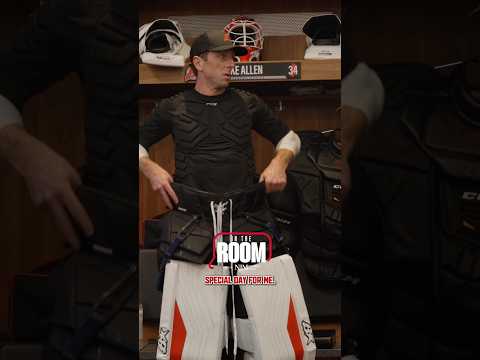 Wrapped four win speeches in one. #shorts #jakeallen #goalie #devilsvscanucks #winspeech #hockey