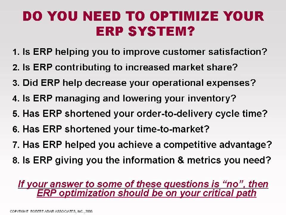 ERP Optimization
