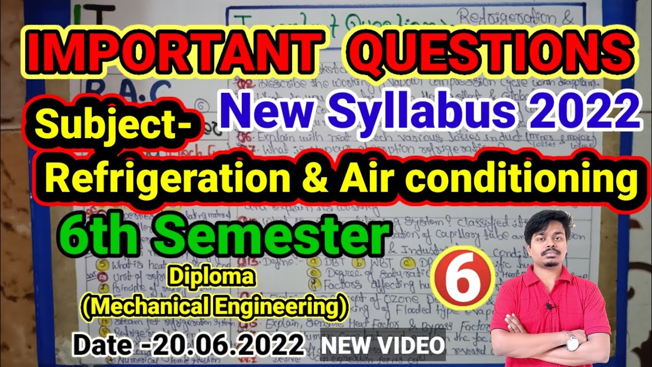 Important questions Refrigeration & Air conditioning 6th Semester