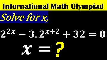 Nice Math Olympiad Question | Learn to solve a Nice Exponential Equation 2^2x-3.2^x+2+32=0, IMO, RMO