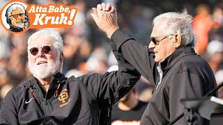 Details FULL CEREMONY: Giants honor legendary broadcaster Mike Krukow! 🖤🧡 Update
