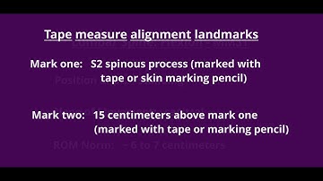 Range of Motion Measurement: Lumbar Flexion