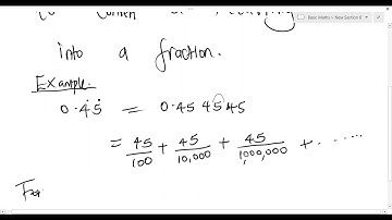 Using Geometric Progression to convert a Recurring Decimal into the original Fraction