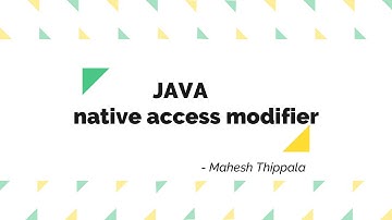 native access modifier in Java