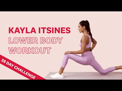 Kayla Itsines Lower Body Bodyweight & Legs Workout | 28 Day Challenge
