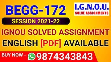 BEGG 172 Solved Assignment 2021-22 in English, BEGG-172 Solved Assignment 2022, BEGG 172 Assignment