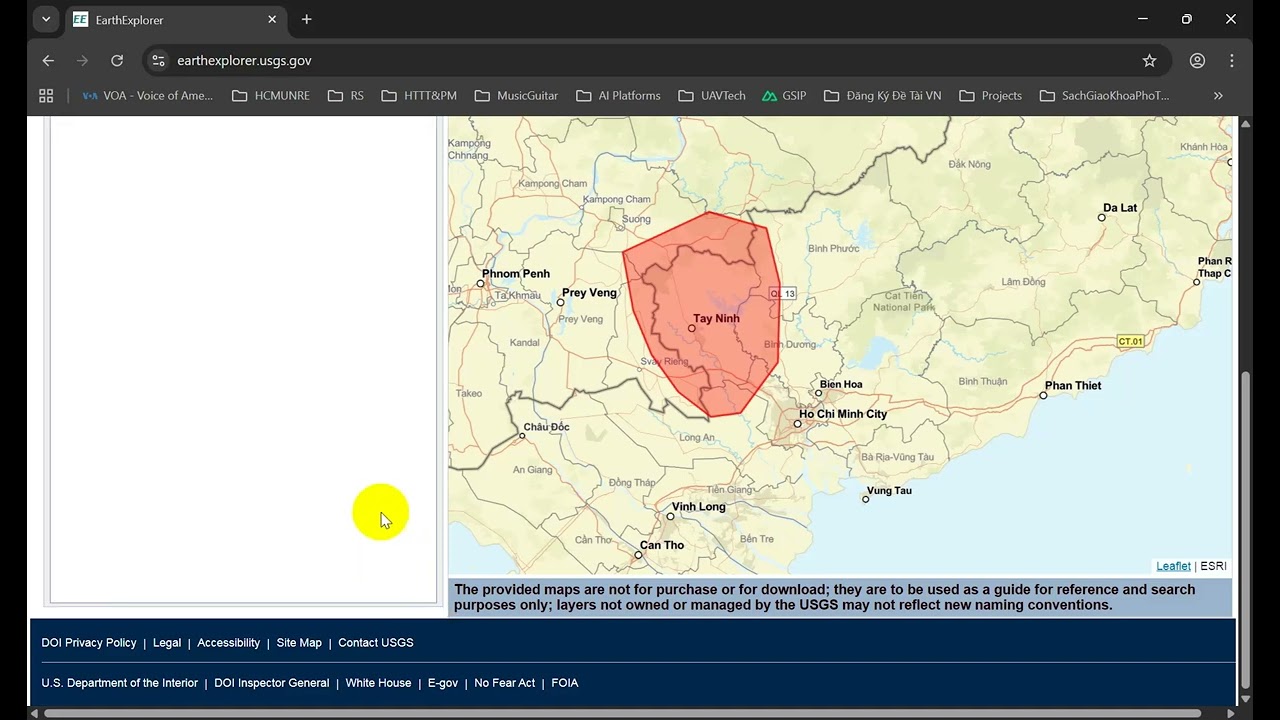 Hướng dẫn download ảnh vệ tinh Landsat từ USGS.