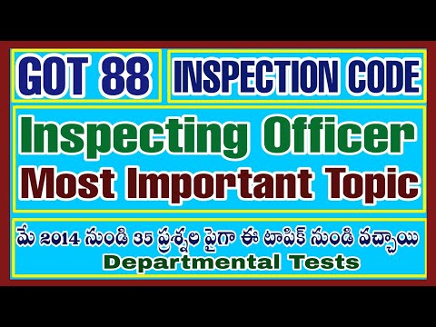 DEPARTMENTAL TESTS GOT PAPER CODE 88 AP INSPECTION CODE  | INSPECTING OFFICERS| GOT 88 |