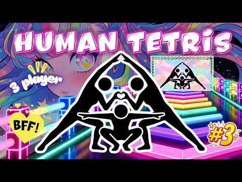 HUMAN TETRIS x 3 Player Trio 💖 The Ultimate BFF Test! | Interactive Warm Up #3