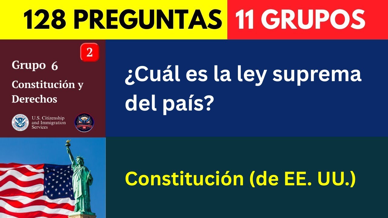2026 | 128 Preguntas en 11 Grupos | Nuevo Examen de Ciudadanía Americana 2026 Español 2025 Versión