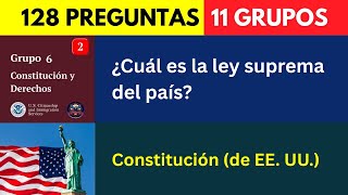 Las 128 Preguntas en 11 Grupos | Nuevo Examen de Ciudadanía Americana 2026 Español 2025 Versión