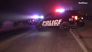 Driver become trapped after hitting big rig in Redlands, Ca
