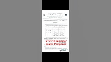 Vtu 7th Semester exams Postponed...@Eandchub_