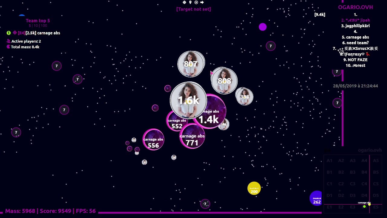 Agar.io - Jipah / Carnage Server Takeover #47 + Splitrun