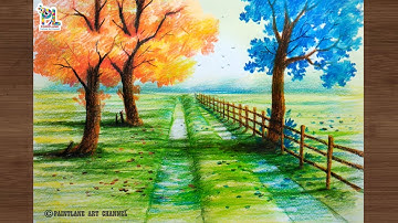 How to draw beautiful morning scenery with colored pencils || PAINTLANE || Nature art video