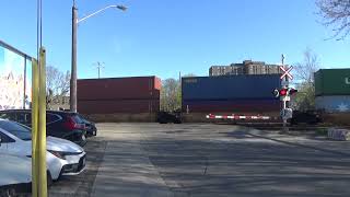 CPKC 118 intermodal stack train at West Toronto junction.