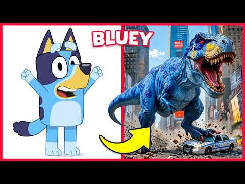 BLUEY as DINOSAURS 🦖🔥 + Guess The VOICE 🔊🥰 Bingo 💙 Bluey ❤️ Chilli 💙 Snickers