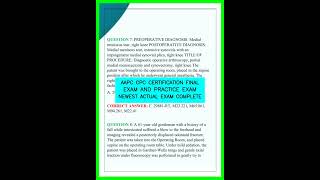 AAPC CPC CERTIFICATION FINAL EXAM AND PRACTICE EXAM NEWEST ACTUAL EXAM COMPLETE video